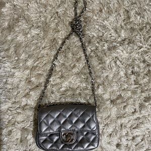 Silver cross body bag